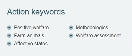 Text box of keywords